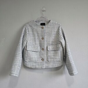 Marisol Wool Blue Gingham Blazer/Coat Korean